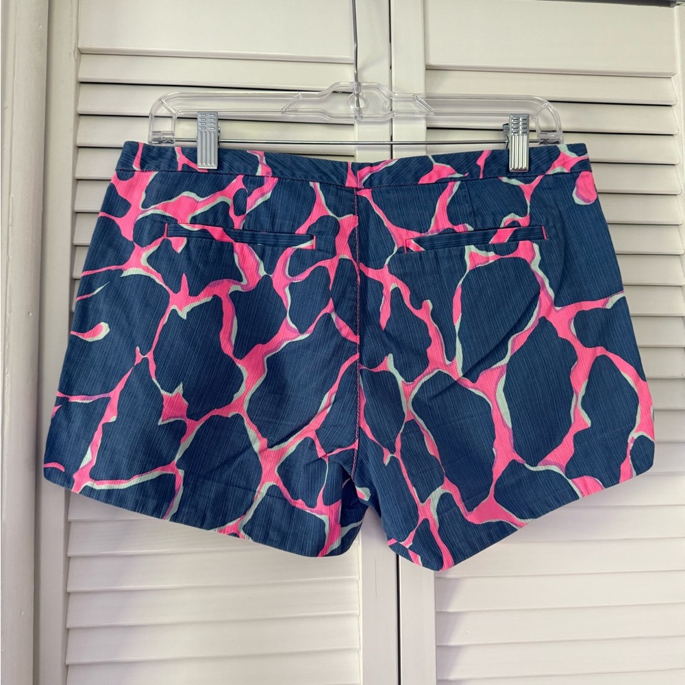 Lilly Pulitzer Adie 100% Cotton Shorts size 4 Blue Tiki Pink
